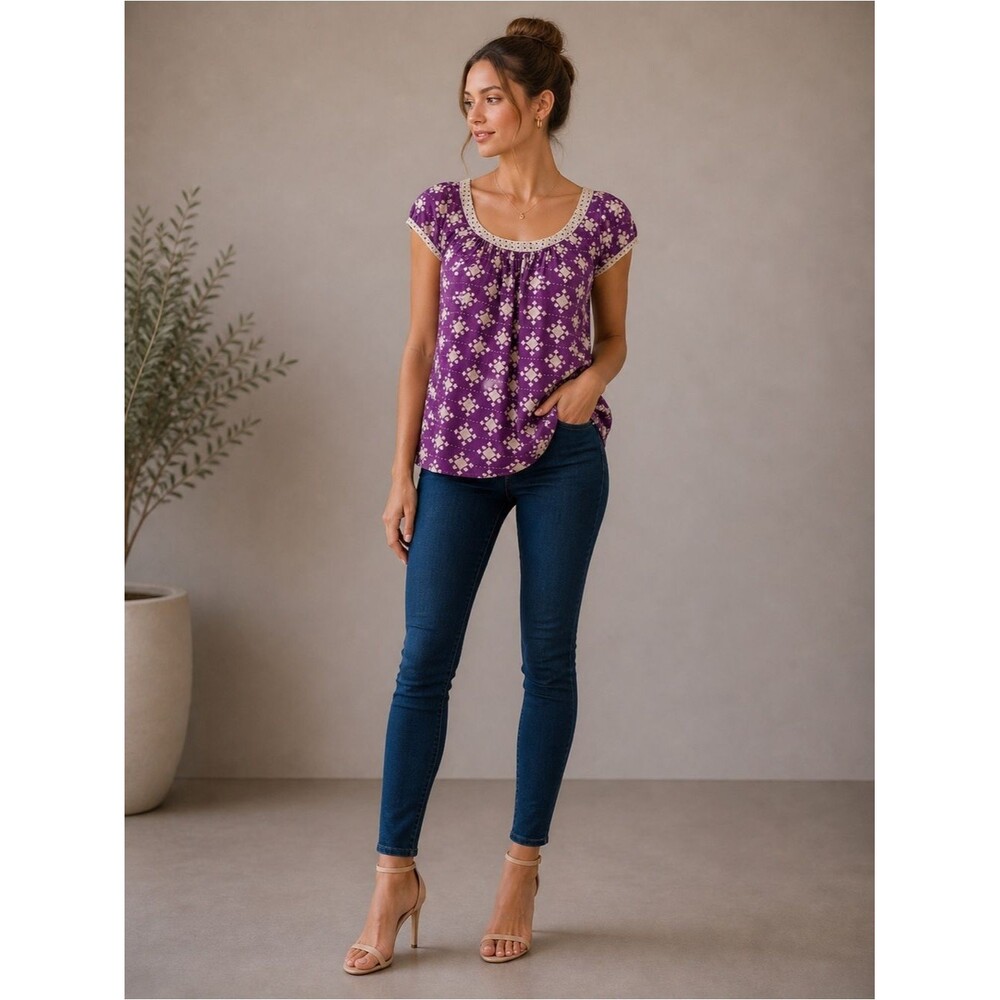 Vintage Milly purple and white top